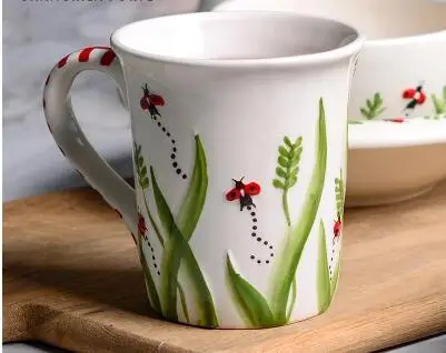 

Hand-painted ceramic mug cup fresh coffee mug cups birthday Christmas gift