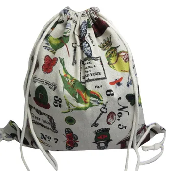 

Hot Selling Unisex Backpacks Retro Printing Bags Drawstring Backpack mochila masculina Oganizers Travel Arrange school bags