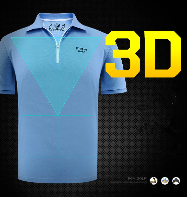PGM Мужская спортивная одежда для гольфа летняя футболка с короткими рукавами дышащая быстросохнущая футболка для гольфа мерсеризованная хлопковая одежда M-2XL