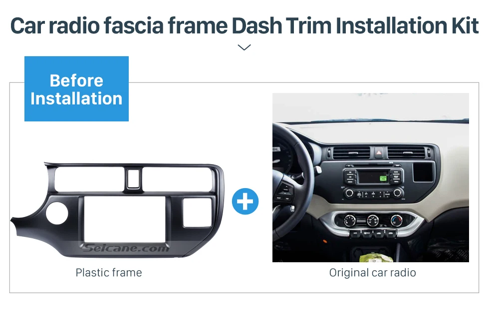 Seicane двойной дин стерео Фризовая отделка комплект для 2011-2013 KIA K3 Рио левой автомобильный комплект тире стерео Установите Панель плиты Рамки
