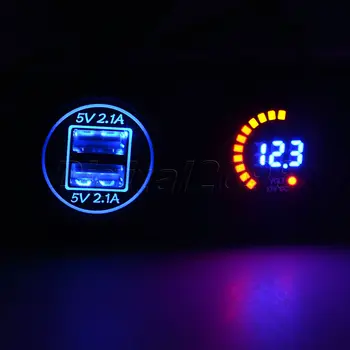

Yetaha Dual 12v Car Cigarette Lighter Socket Splitter USB 3.1A Power Adapter Charger Digital Voltmeter for Auto Motorbike Boat