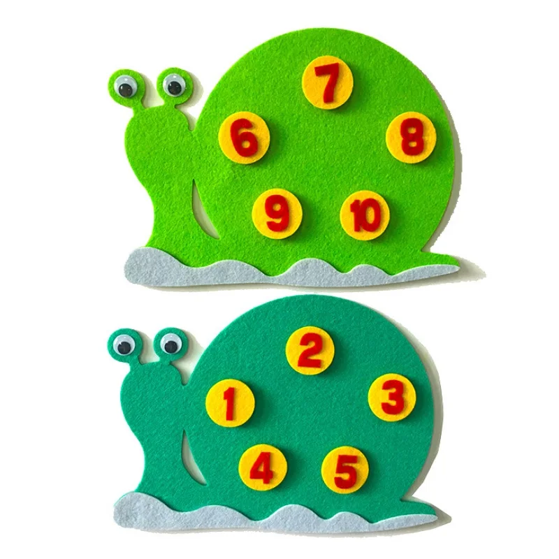 

2pc/Set children Mathematics counting teaching aid Non-woven DIY Handmade Snail toy child Numbers Learning Equipment Toys Math