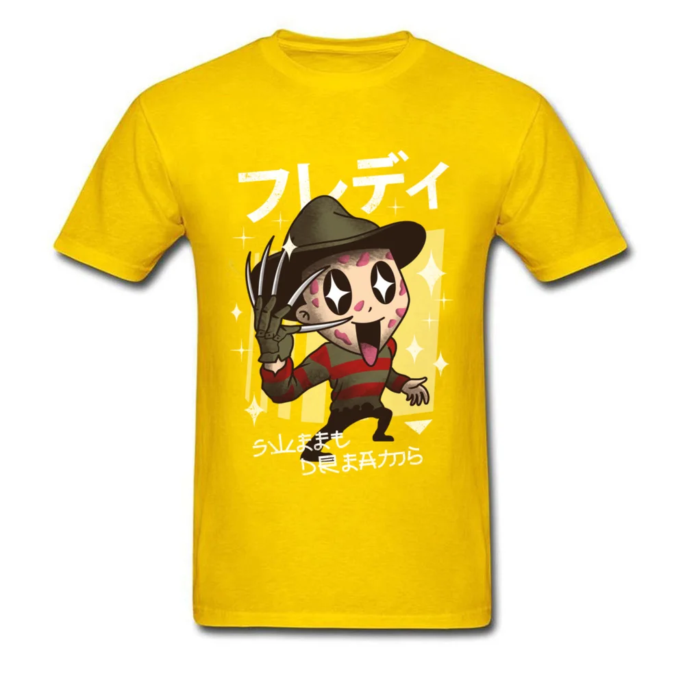 kawaii dreams 6653 Man 2018 Tops T Shirt Round Collar NEW YEAR DAY 100% Cotton Fabric T Shirts Summer Short Sleeve Tee Shirt kawaii dreams 6653 yellow
