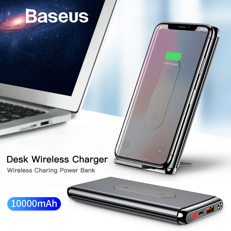 Baseus 10000mAh QI Wireless Charger Power Bank For iPhone Samsung PD + QC3.0 Fast Charging USB Powerbank External Battery Pack Baseus 10000mAh QI Wireless Charger Power Bank For iPhone Samsung PD + QC3.0 Fast Charging USB Powerbank External Battery Pack