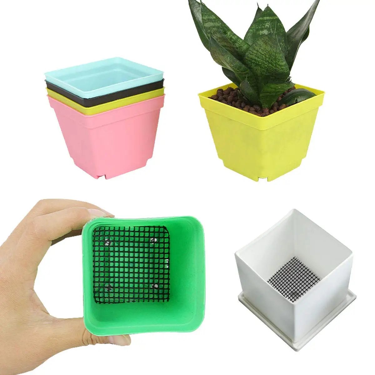 Buy 100Pcs/Lot Plastic Flower Pot Mesh Pad Bottom Grid