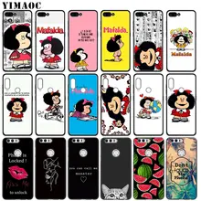 YIMAOC Mafalda funda de teléfono de silicona suave para Huawei Honor 20 Pro 8C 8X 8 9 9X 10 Lite 7X 7A Pro flor cubierta negra