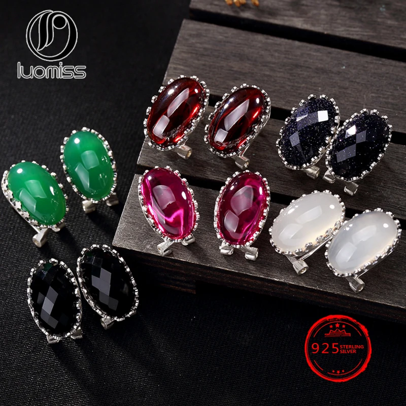 

Chalcedony Opal Red Garnet 925 Sterling Silver Rose Earring for Women Silver Gift
