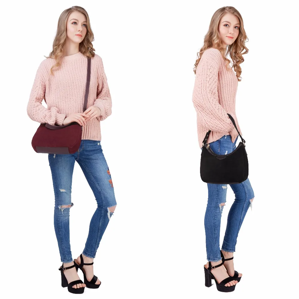  2018 New Women Real Suede Leather Small Shoulder Bag Brand Female Leisure Cossbody Hobo Handbag For - 32838729445