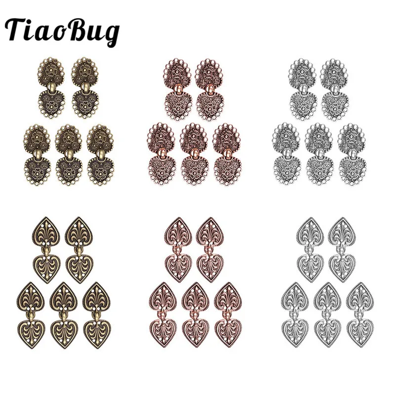 

TiaoBug 5 Pairs Vintage Copper Chinese Cheongsam Flower Buckle Cape Cloak Clasp Fasteners Sew On Brooch Hook and Eye Button Gift
