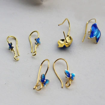 

Aladdin 2Pcs/Lot DIY jewelry Earrings Accessories High grade cloisonne enamel ethnic elements Vintage retro style Ear hook