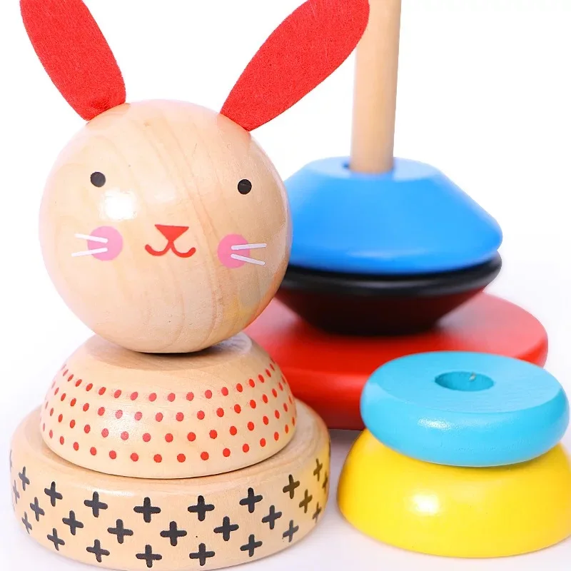 

Children's wooden rainbow tower toys Montessori teaching aids beneficial intelligence early education toys