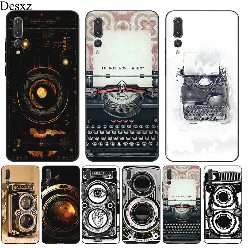 

Phone Case Cover Phone Booth Retro Camera Typewriter For Huawei P8 P9 P10 P20 P30 P Smart Lite Pro MINI Protection