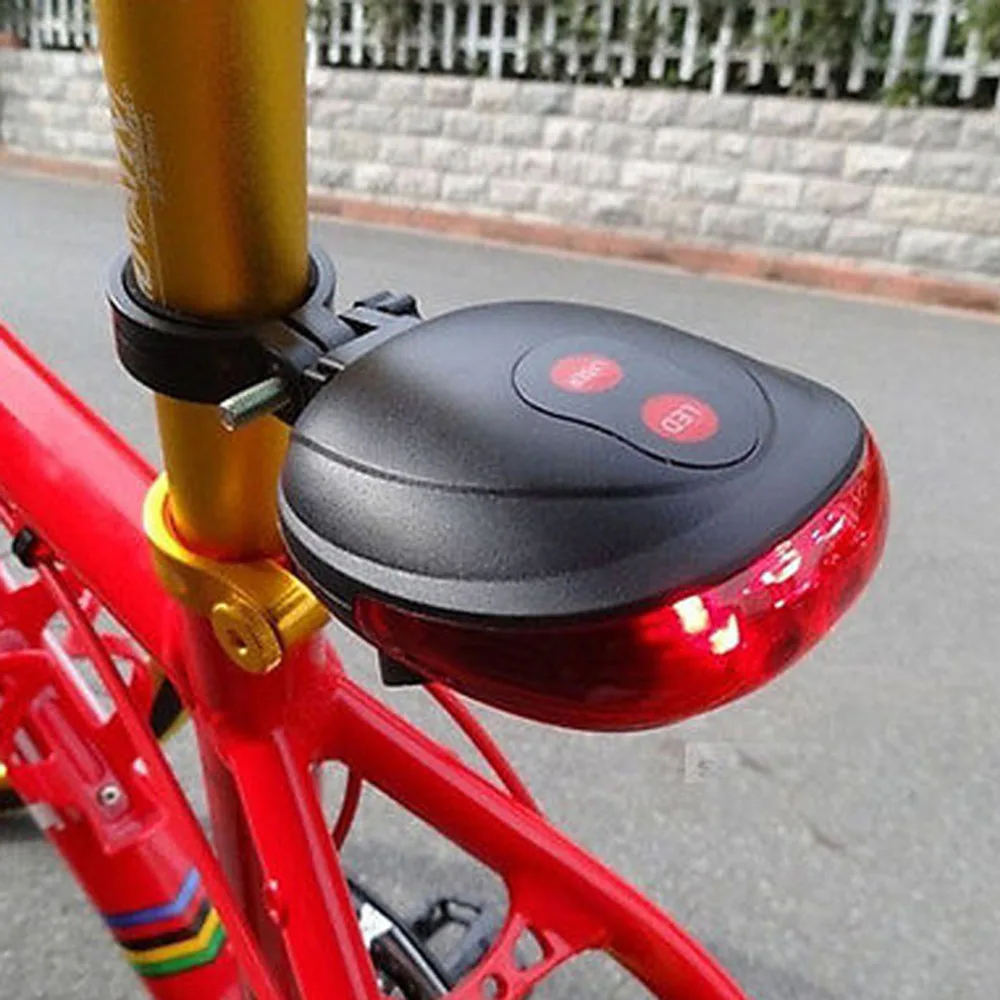 Sale High Quality 5 LED 2 Laser Bike light 7 Flash Mode Cycling Safety Bicycle Rear Lamp Waterproof Laser Tail Warning Lamp Flashing 0
