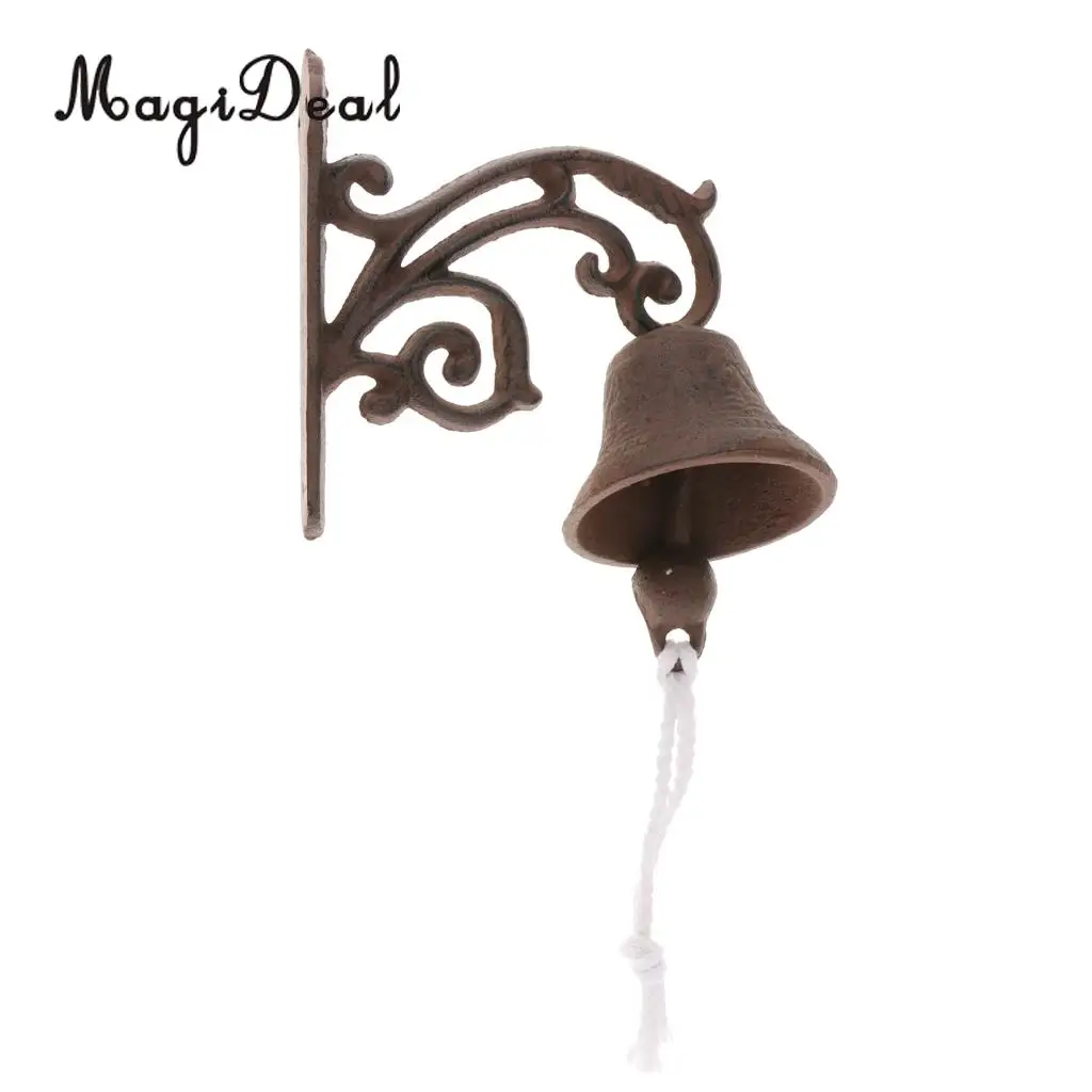 Outdoor Dinner Bells Vintage Antique Cast Iron Bracket Mounts Bell Indoor Outdoor Wall Mounted Door Bells