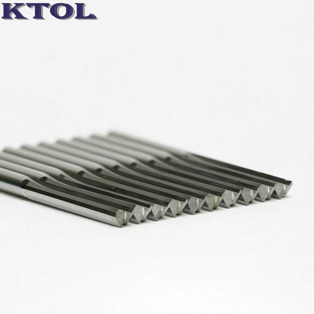 

3.175*15MM 2 Flute Straight Cutter Engraving Router Bits Wood Milling Tools CNC Slot Cutting Tungsten Carbide End Mills 10pcs