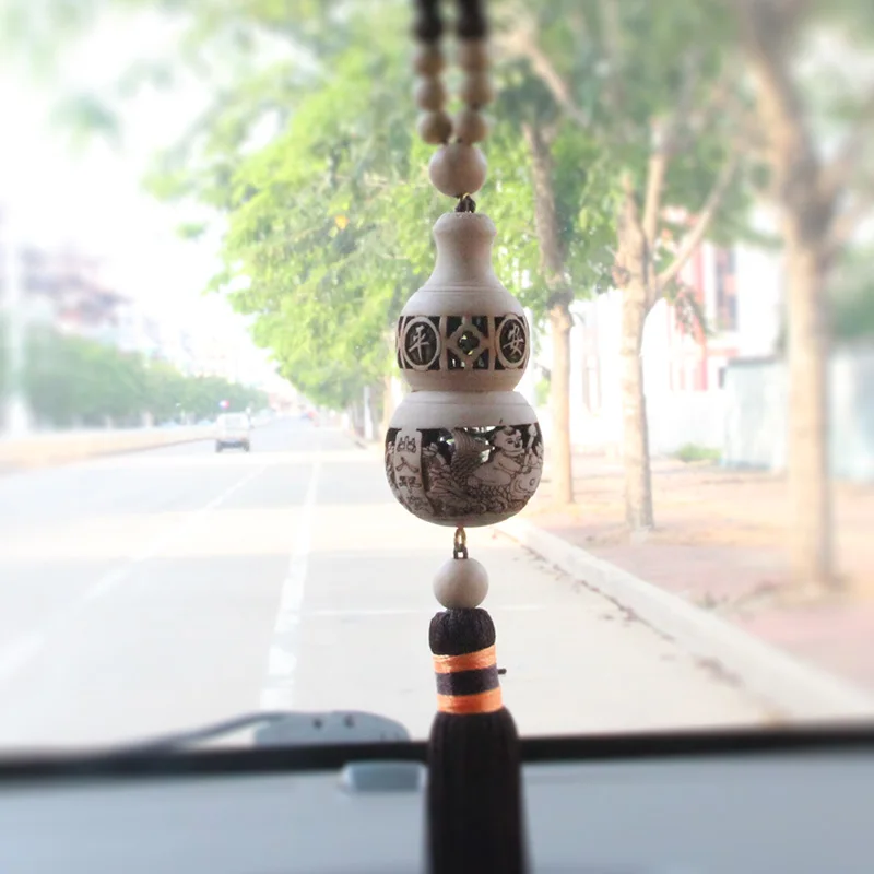 High grade Wood Products Gourd Keychain Buddhist Car Key Ring Keychain