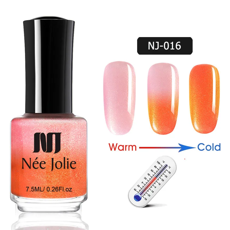 NEE JOLIE 7,5 мл температурный меняющий цвет термальный лак для ногтей блестящий эффект Быстросохнущий лак для ногтей градиентный лак для ногтей - Цвет: 7.5ml - NJ-016