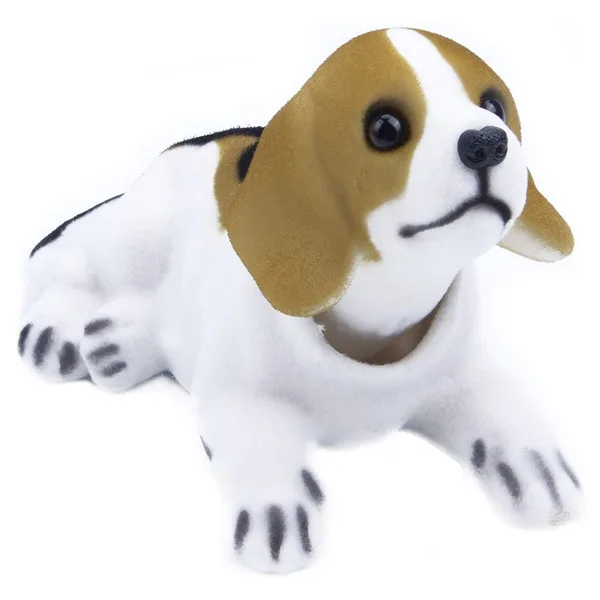 Dekorasi Mobil Boot Kepala Beagle Mengangguk Anjing Hitam Putih