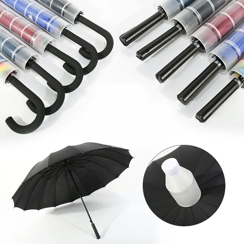 

Long Handle Straight Rain Umbrellas With Waterproof Cover Case Men Woman Creative Windproof For Outdoor Travel Umbrellas Gift