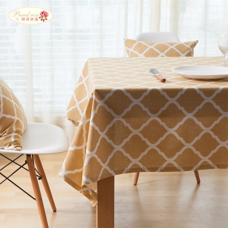 

Proud Rose Rural Linen Rectangular Table Cloth Table Cover Pillowcase Chair Cushion Towel Household Tea Table Cloth