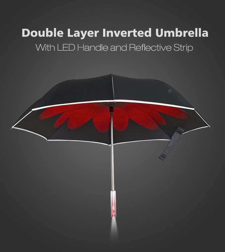 Double Layer Inverted Inverted Umbrella Is Light And Sturdy Giraffes African Savanna Against Background Orange Reverse Umbrella And Windproof Umbrell