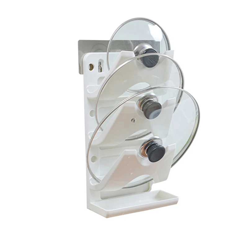

Kitchen Accessories Stainless Steel Pot Lid Shelf Kitchen Organizer Pan Cover Lid Rack Stand Sponge Holder Wholesale Bulk Lots