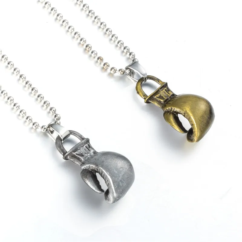 

Silver golden mini boxing glove pendant necklace men women Trendy sporty power suspension keychain locksmith trinket jewelry