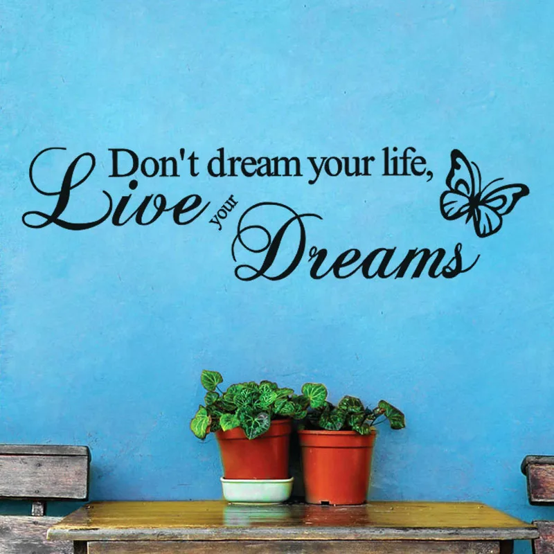 Виниловые наклейки на стену DCTOP Don't Dream Your Life Art Декор для дома Наклейки стены
