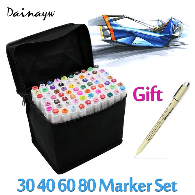 Touch Art Color Marker Pens 24/30/36/40/60/80 Pcs Set Painting Set