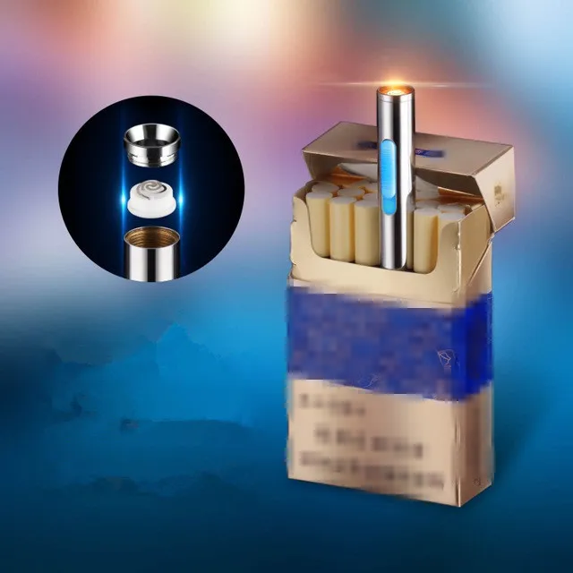 Мини зажигалка для сигарет зажигалки курения USB зарядка металлическая