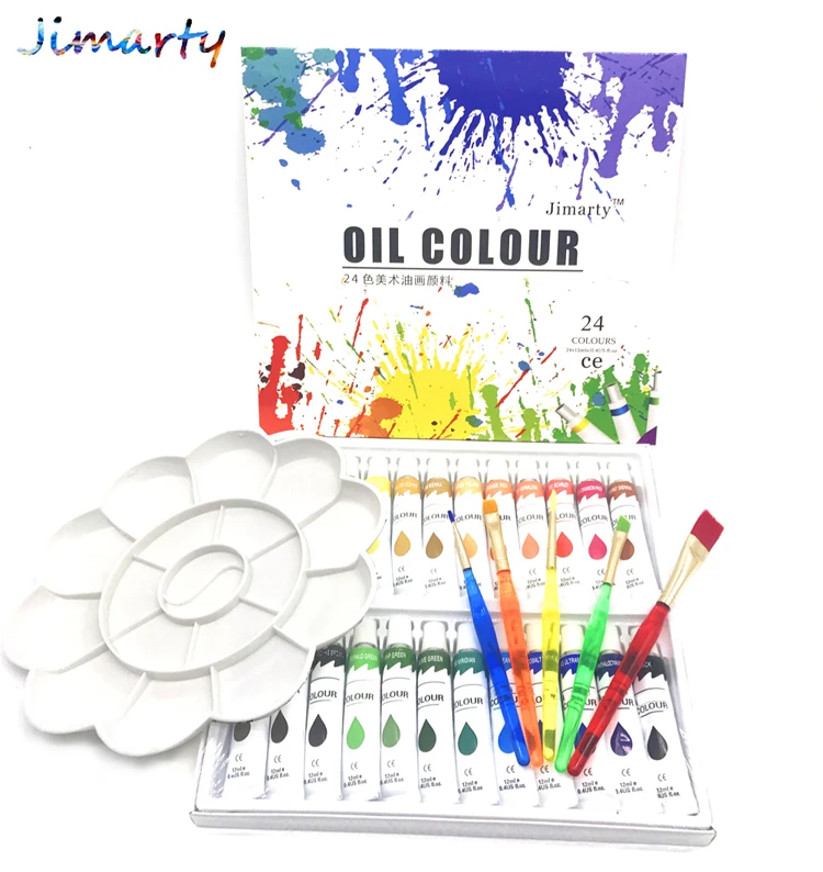 Professional Brand Tube Oil Paints art for artists Canvas Pigment Art Supplies Drawing 12ML 24Colors paint brush&palette Set Professional Brand Tube Oil Paints art for artists Canvas Pigment Art Supplies Drawing 12ML 24Colors paint brush&palette Set
