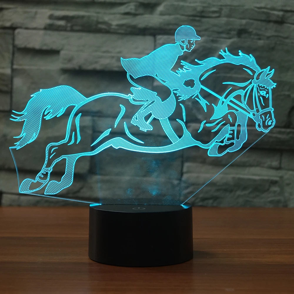 Horse Riding 7 Changing Colors 3d illusion night lampin Night Lights