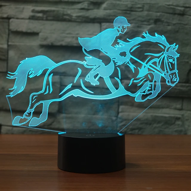 Horse Riding 7 Changing Colors 3d illusion night lamp-in Night Lights ...