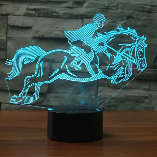 Horse Riding 7 Changing Colors 3d illusion night lampin Night Lights