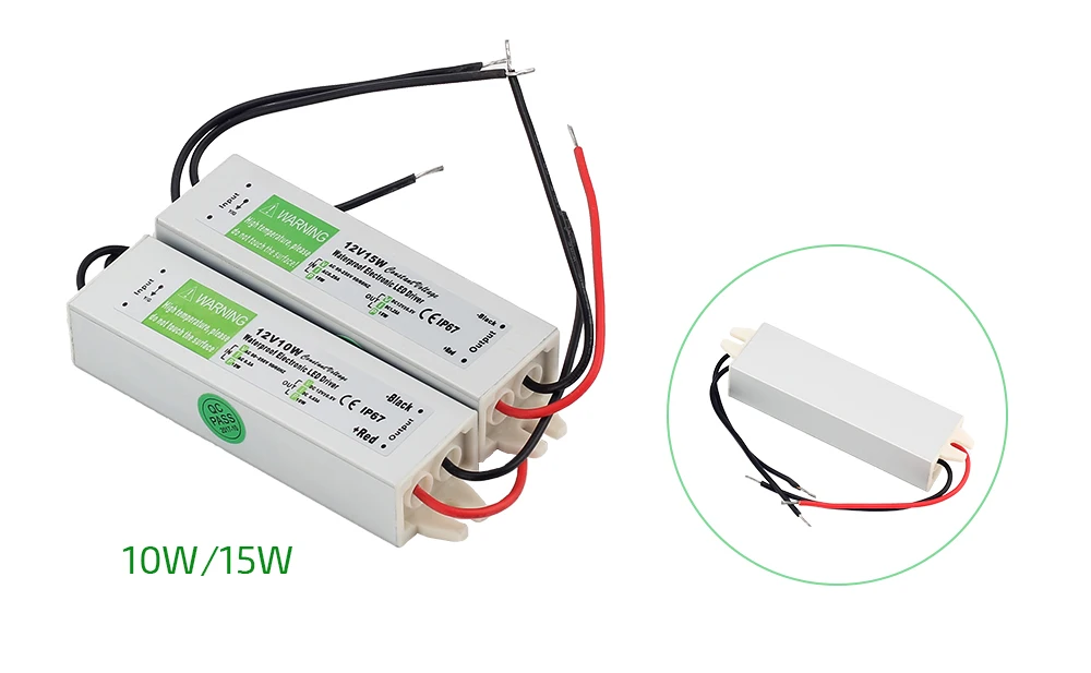 AC90V-250V к 12 в 10 Вт 15 Вт 20 Вт 24 Вт 30 Вт 36 Вт 45 Вт 50 Вт IP67 Водонепроницаемый светодиодный электронный алюминиевый трансформатор