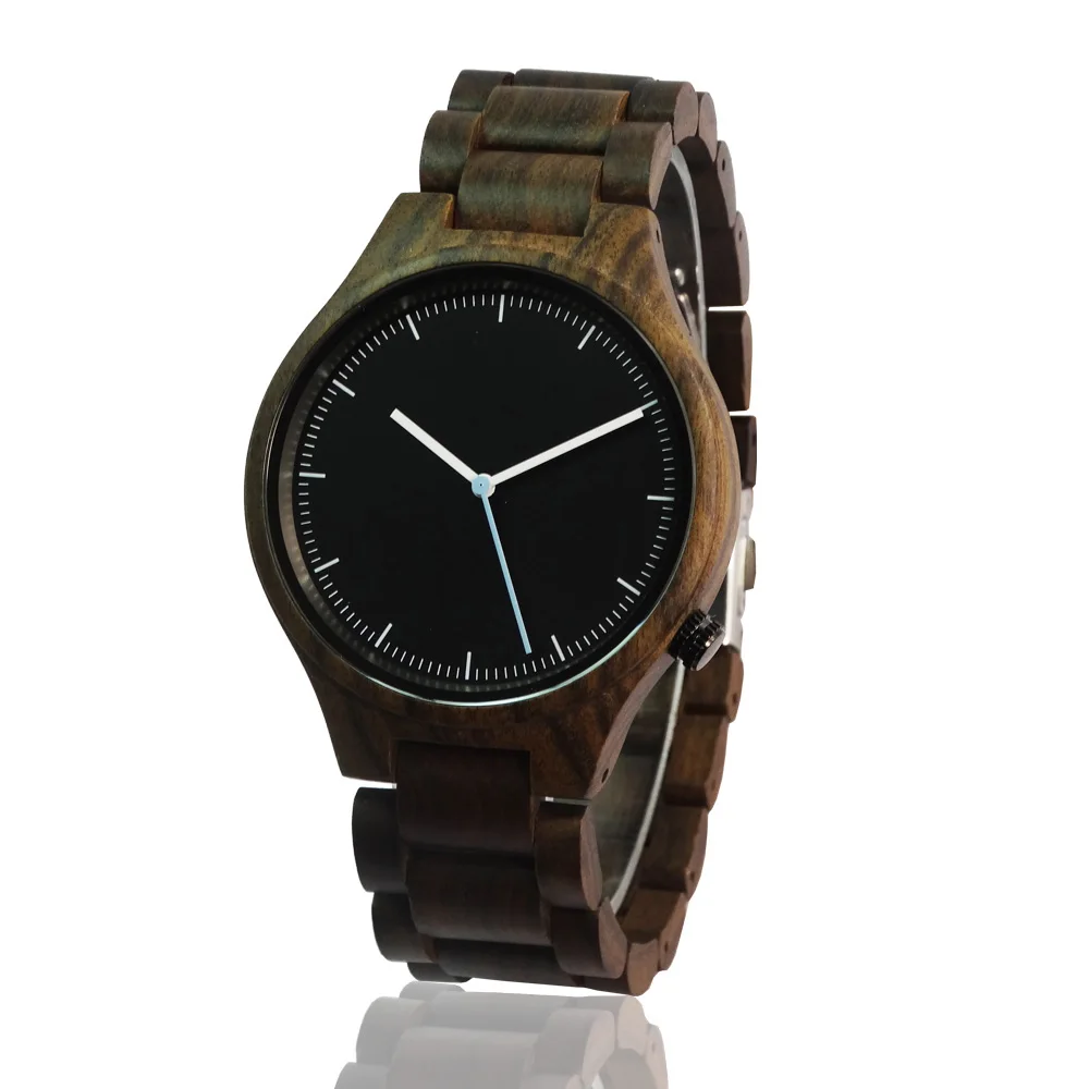 2016 Hot Selling Black Wooden Fashion Watch For Men Birthdays Gifts With Japen Movement