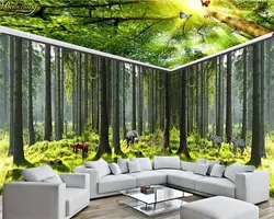 Beibehang papel де parede заказ обои свежий натуральный лес большое дерево животных весь дом задний план стены 3d