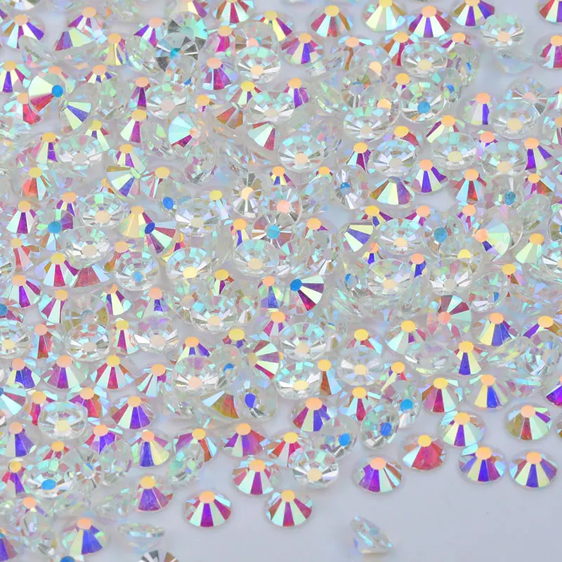 

JUNAO SS 6 10 12 16 20 Transparent Clear AB Crystals Nail Art Rhinestones Flat Back Glass Stones Non Hotfix Strass Beads for DIY