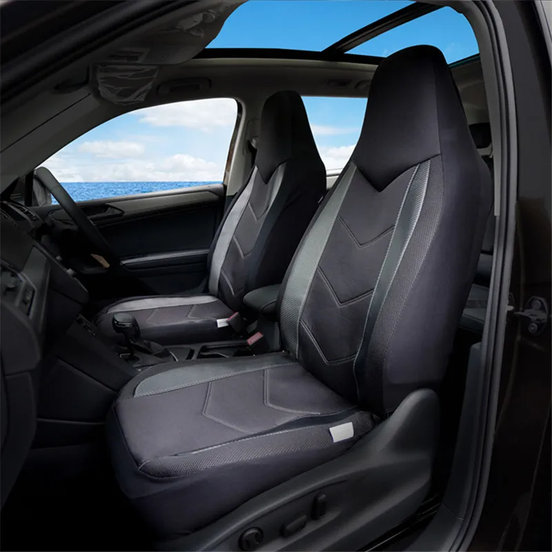 Red Airbag Compatible Universal Fit Sports Carbon Fiber Mesh Design PIC AUTO High Back Car Seat Covers