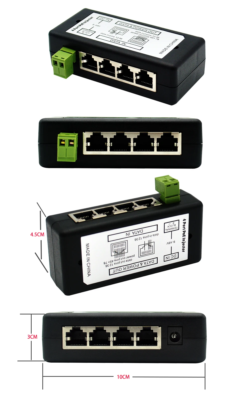 SSICON 2 шт. 4 порта 8 портов POE инжектор POE сплиттер 12-48 В для CCTV сети POE камеры питания через Ethernet IEEE802.3af