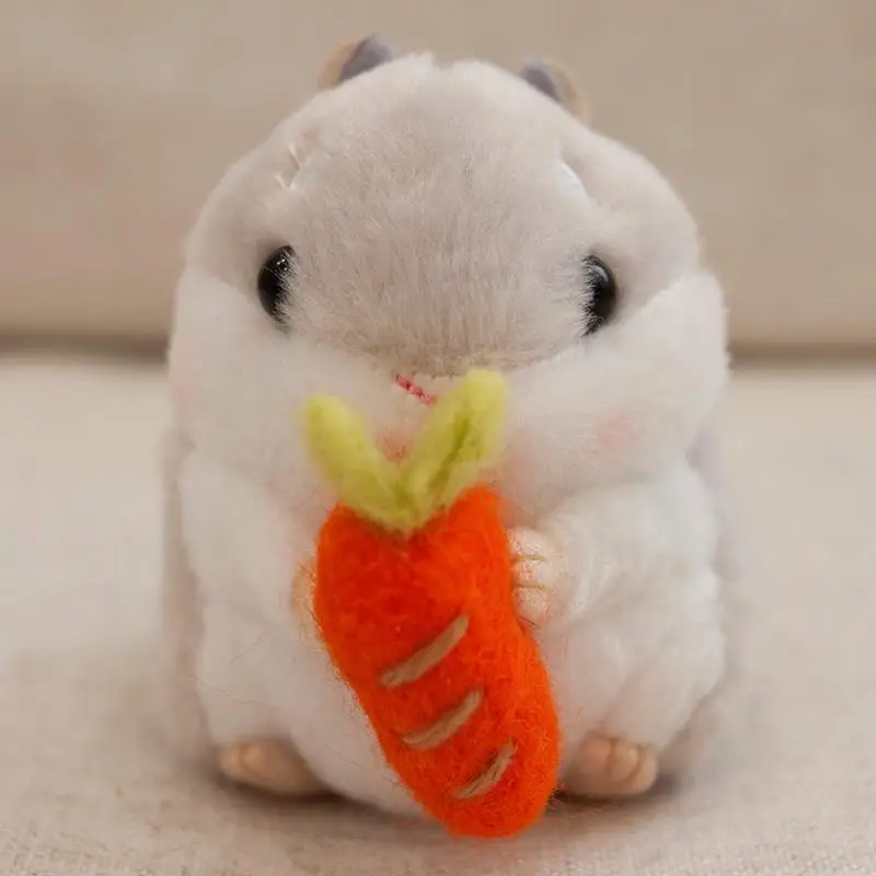 Мини хомяк брелоки плюшевые игрушки хомяк - Цвет: grey (carrot)