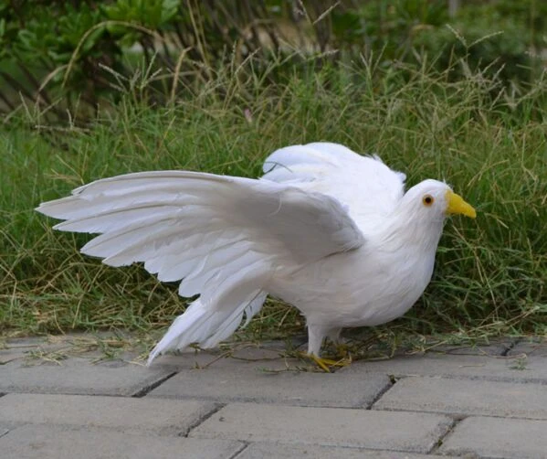 かわいい羽シミュレーション鳩おもちゃリアルな白ハト人形ギフト約50x30cm Doll Gift Dove Toytoys Gift Aliexpress