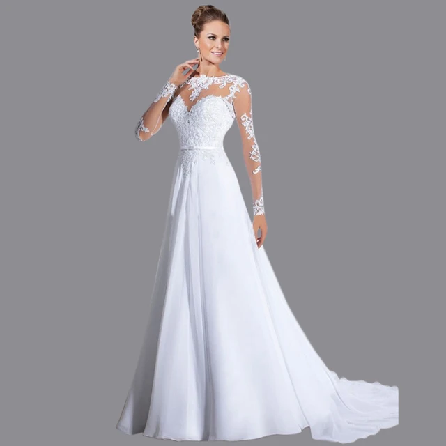 Vestidos De Novia Manga Larga Corte A Las Mejores Modelos De Vestidos De 2019