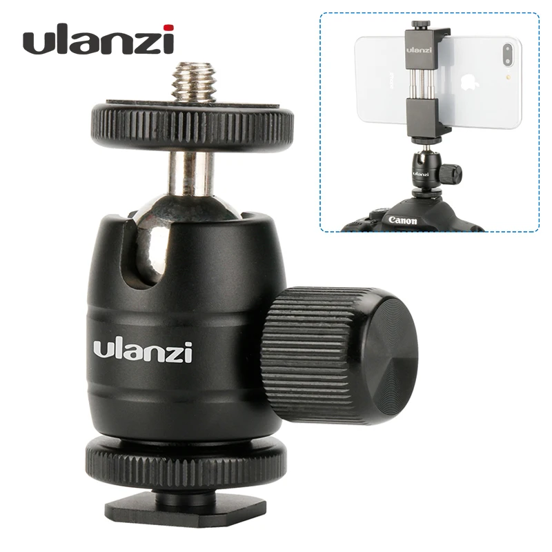 

Ulanzi Mini Metal Tripod Ballhead Camera Tripod Ball Head with 1/4 Screw Cold Shoe Adapter Mount for Canon for Smarthone Tripod