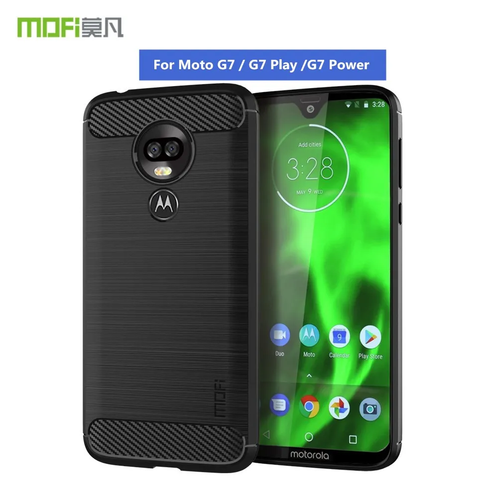 

Moto G7 Play Case MOTO G7 Plus Case MOFi Shockproof Soft TPU Carbon Fiber Brushed Case For Moto G7 G 7 MOTOG7 Power