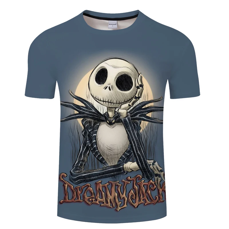 

3d T-shirt Jack Skellington Men And Women Fashion Funny Top Party Style Casual Couple T-shirt Print Harajuku Short plus size