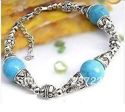 

Wholesale price SHIPPING ^^^^10PC Jewelry Tibet Silver turquoise Bracelet adjustable