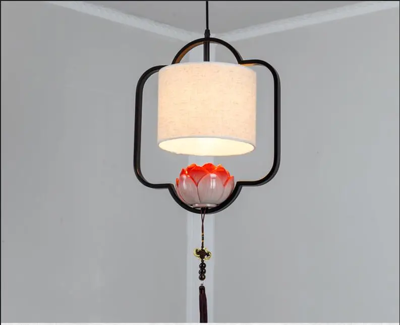 

Chinese style pendant lamps restaurant creative Lotos Hotel teahouse bar living room bedroom study pendant light ZA8140