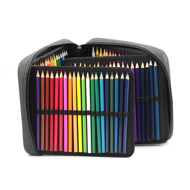 Большой Вместительный чехол для карандашей, холст, 120 слотов, 4 слоя, школьная сумка для карандашей, художественный маркер, держатель для ручек, цветные карандаши, органайзеры