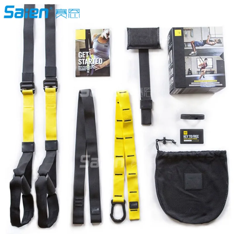 

P4 Training - Suspension Trainer Basic Kit + Door Anchor, Complete Full Body Workouts Kit for Home and on the Road